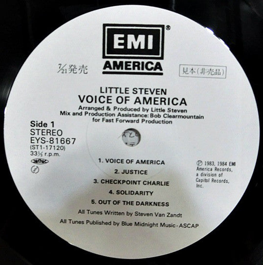 Little Steven - Voice Of America (LP, Album, Promo)