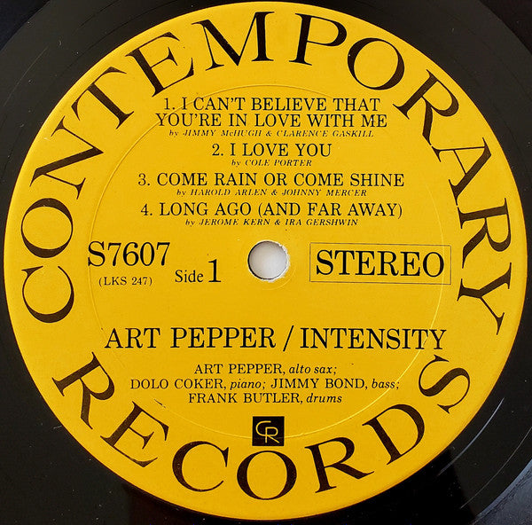 Art Pepper - Intensity (LP, Album, RP)