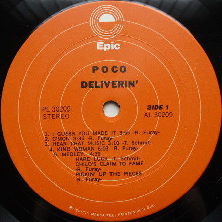 Poco (3) - Deliverin' (LP, Album, Ora)