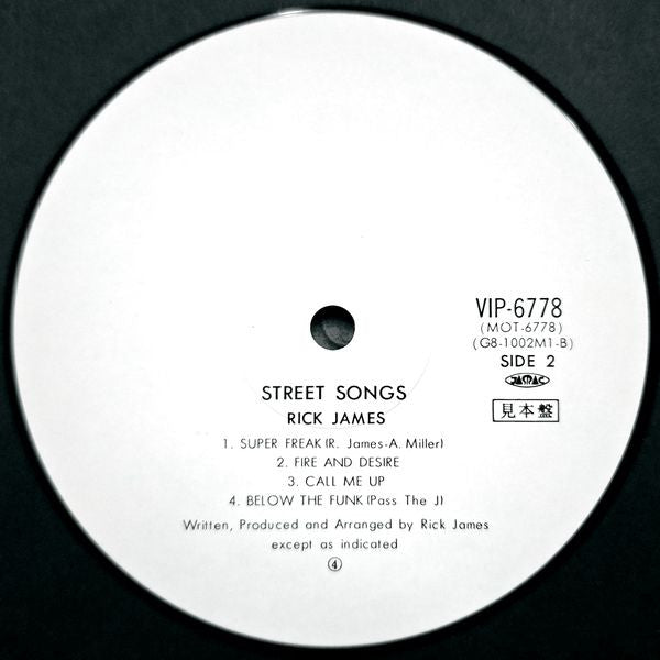Rick James - Street Songs (LP, Album, Promo)
