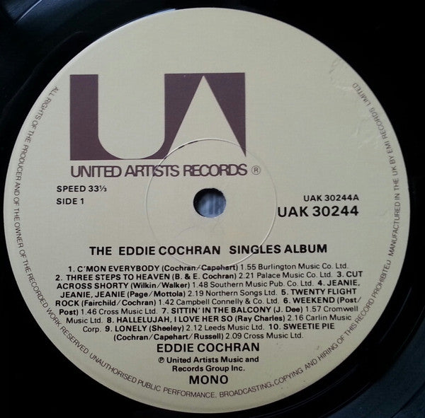 Eddie Cochran - The Eddie Cochran Singles Album (LP, Comp, Mono)