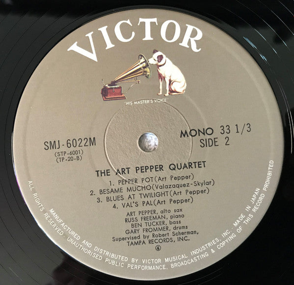 The Art Pepper Quartet* - The Art Pepper Quartet (LP, Album, Mono, RE)