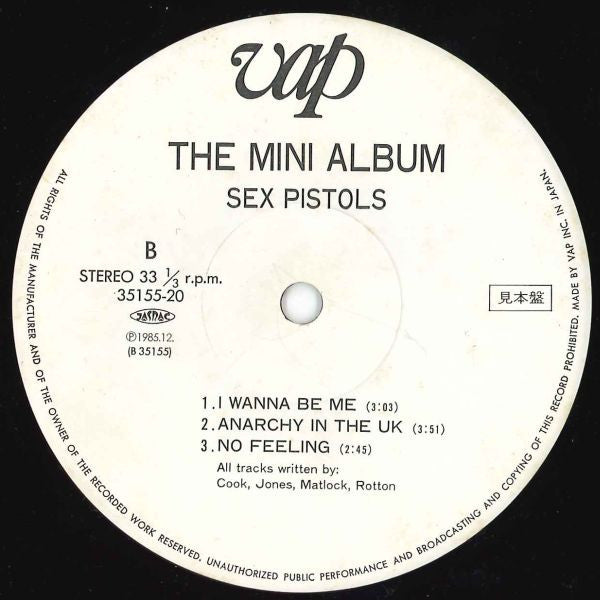 Sex Pistols - The Mini Album (LP, MiniAlbum, Promo)
