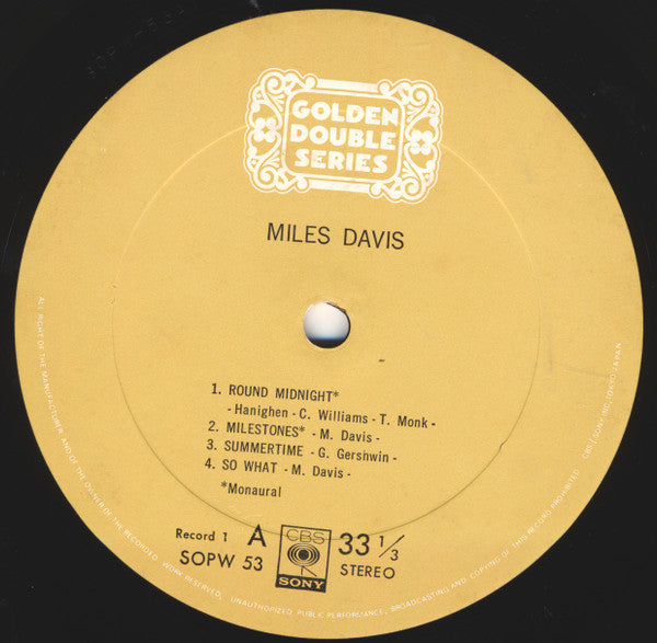 Miles Davis - Miles Davis (2xLP, Comp, Mono)