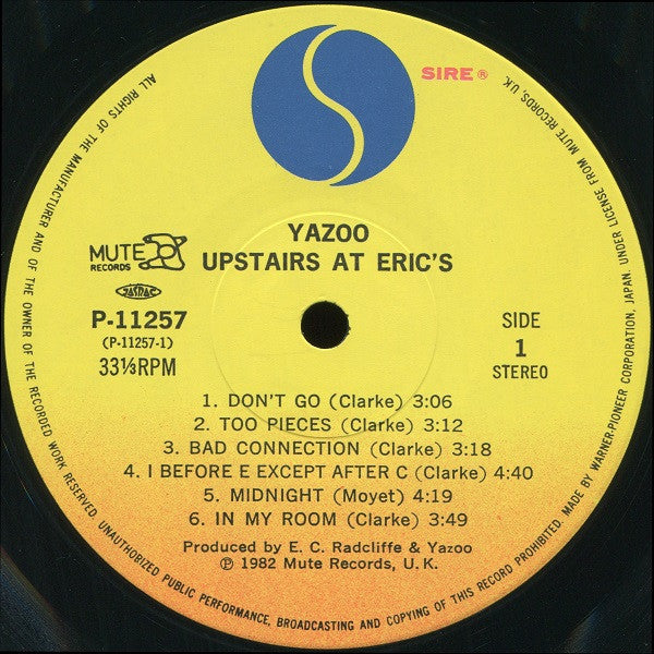 Yazoo - Upstairs At Eric's (LP, Album)