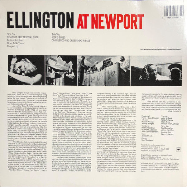 Duke Ellington And His Orchestra - Ellington At Newport(LP, Album, ...