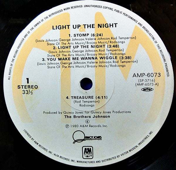 The Brothers Johnson* - Light Up The Night (LP, Album, Gat)