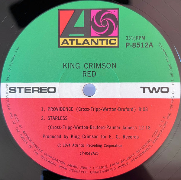 King Crimson = キング・クリムゾン* - Red = レッド (LP, Album, 1st)