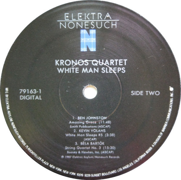 Kronos Quartet - White Man Sleeps (LP, Album)