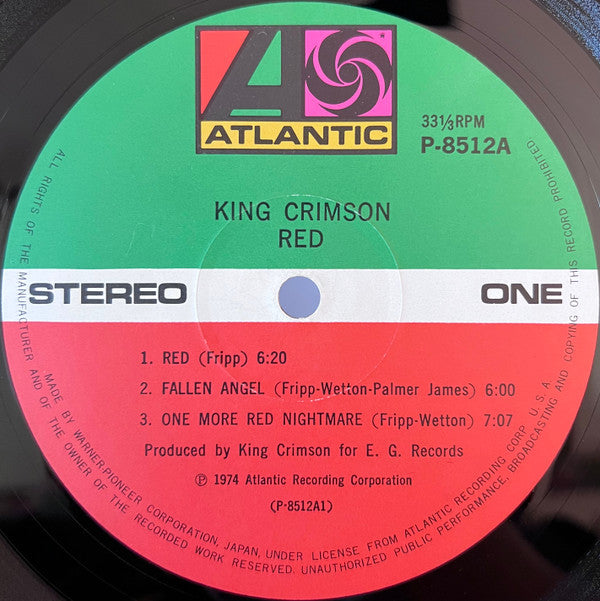 King Crimson = キング・クリムゾン* - Red = レッド (LP, Album, 1st)