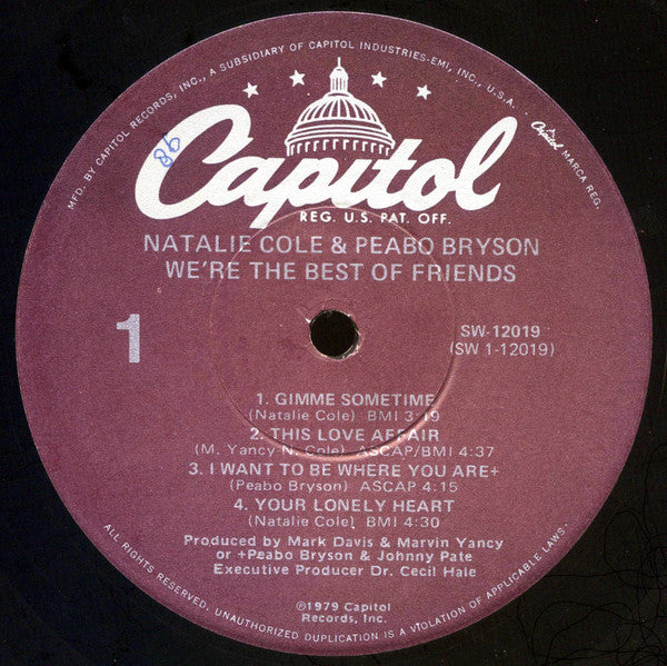 Natalie Cole - We're The Best Of Friends(LP, Album, RE)