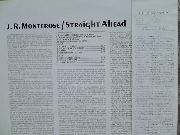 J.R. Monterose - Straight Ahead (LP, Mono, Ltd, RE)