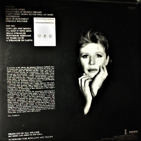 Marianne Faithfull - Strange Weather (LP, Album, Promo, Gat)