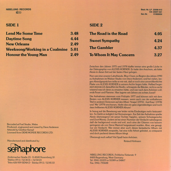 Alexis Korner - The Lost Album (LP, Album)