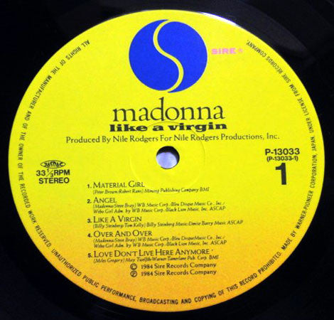 Madonna - Like A Virgin (LP, Album, RE)