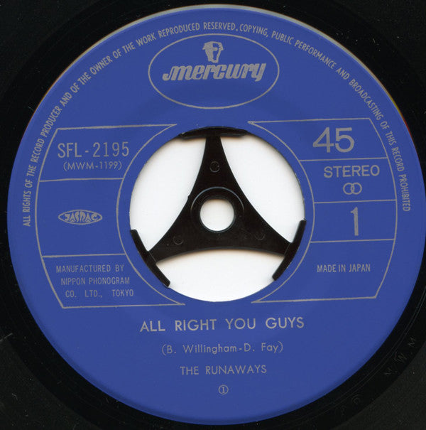 The Runaways - All Right You Guys (7"", Single)