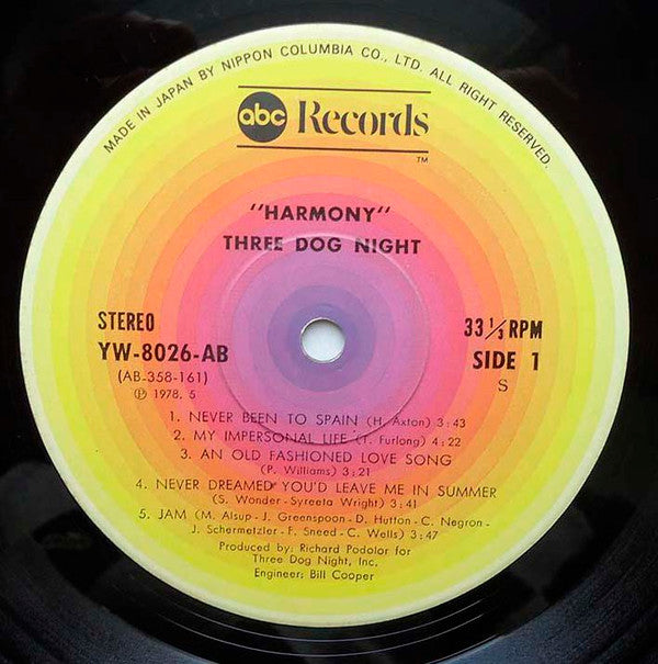 Three Dog Night - Harmony (LP, Album, Ltd)