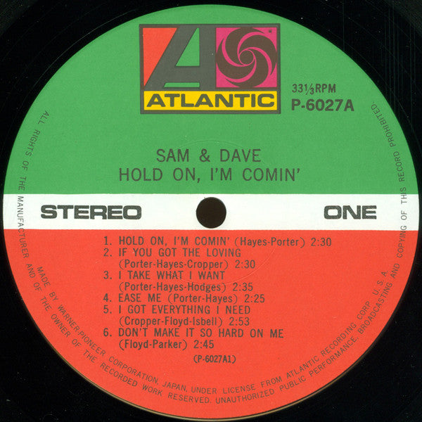 Sam & Dave - Hold On, I'm Comin' (LP, Album, RE)