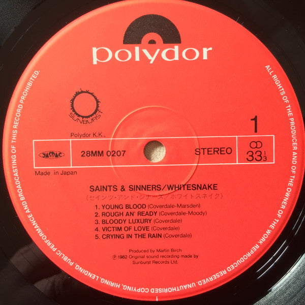 Whitesnake - Saints & Sinners (LP, Album)