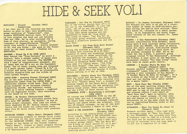 Various - Hide 'N' Seek Vol. 1 (LP, Comp, Unofficial)