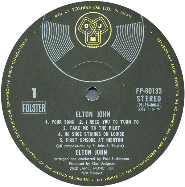 Elton John - Elton John (LP, Album, RP, Gat)