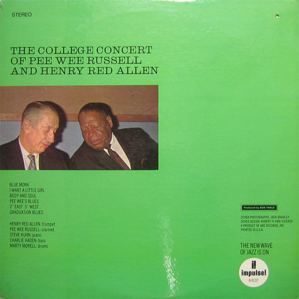 Pee Wee Russell - The College Concert Of Pee Wee Russell And Henry ...