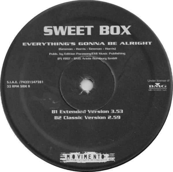 Sweet Box* - Everything's Gonna Be Alright (12"")