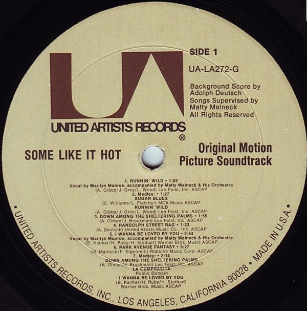 Various - Some Like It Hot (Original Music From The Motion Picture ...