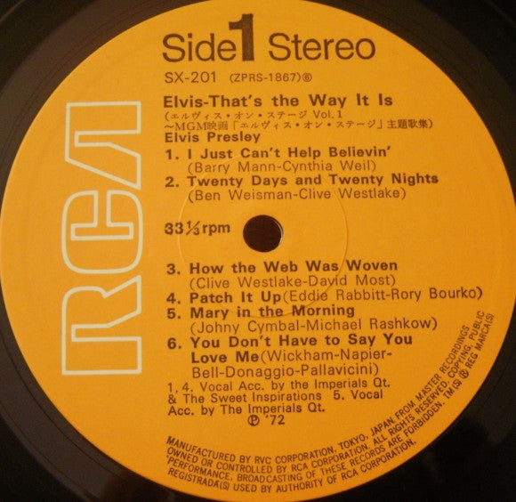 Elvis Presley - That's The Way It Is (LP, Album, RE)