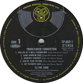 Elton John - Tumbleweed Connection (LP, Album, Red)