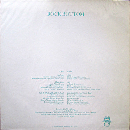 Robert Wyatt - Rock Bottom (LP, Album, RE)