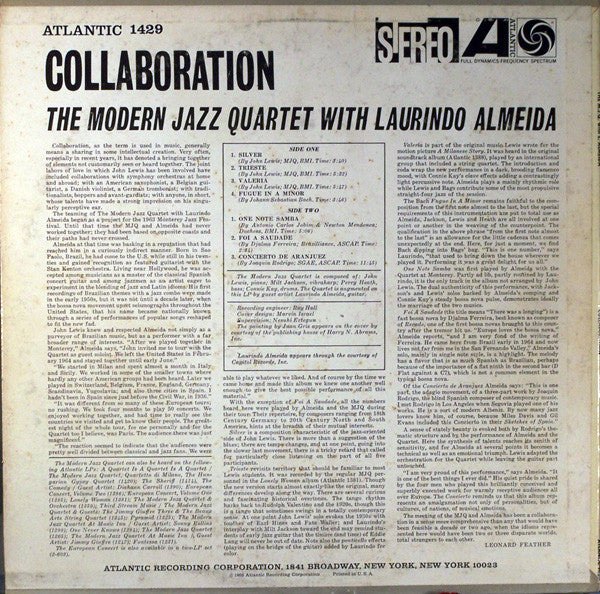 The Modern Jazz Quartet - Collaboration(LP, Album)