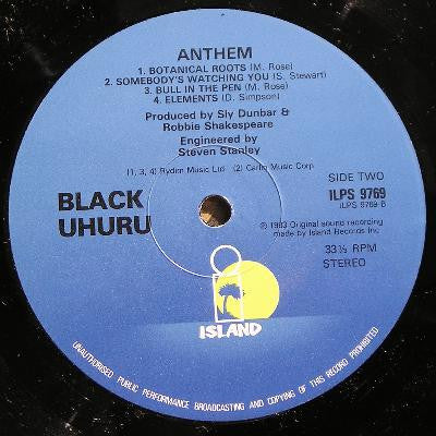 Black Uhuru - Anthem (LP, Album)