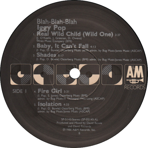 Iggy Pop - Blah-Blah-Blah (LP, Album, Ele)
