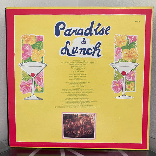 Ry Cooder - Paradise And Lunch (LP, Album, RE, Win)