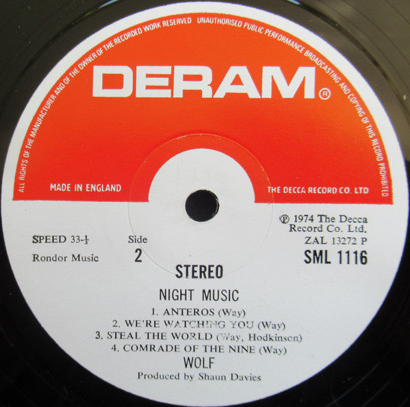 Darryl Way's Wolf - Night Music (LP, Album)