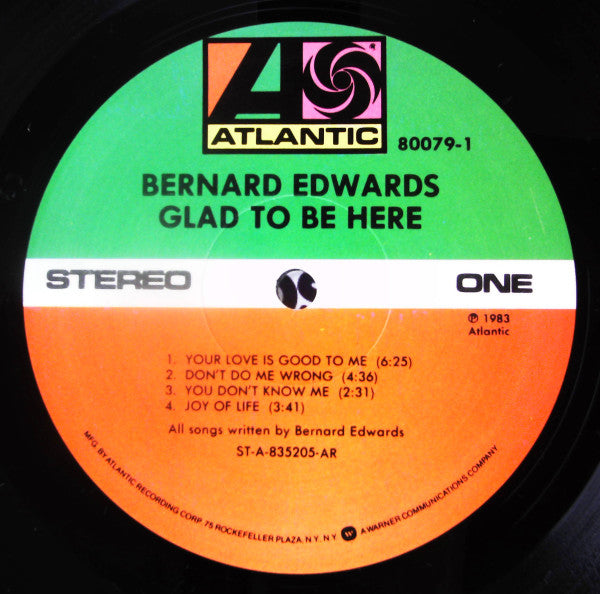 Bernard Edwards - Glad To Be Here (LP, Album, AR)