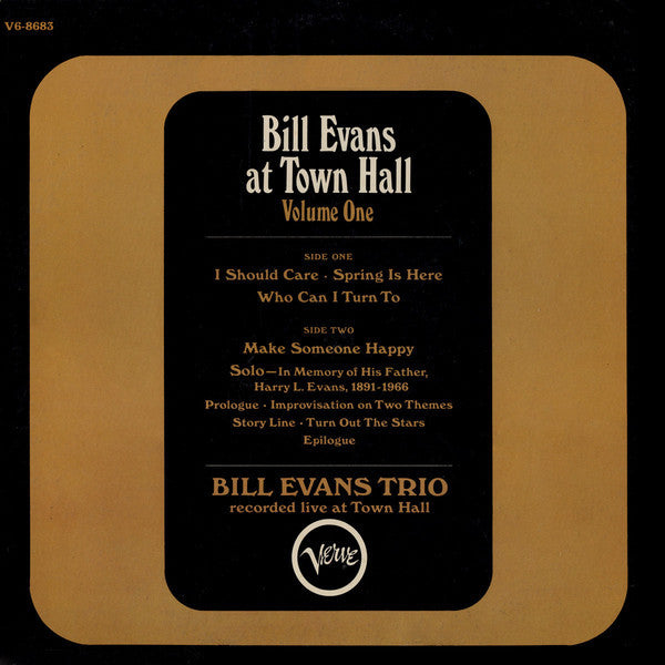 The Bill Evans Trio - Bill Evans At Town Hall (Volume One)(LP, Albu...