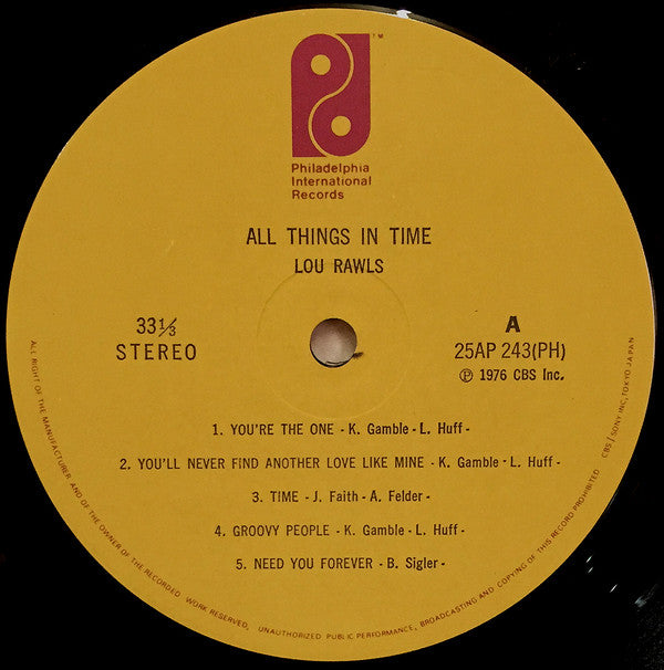 Lou Rawls - All Things In Time (LP, Album)