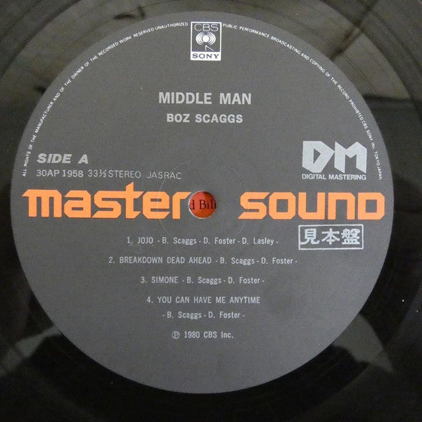 Boz Scaggs - Middle Man (LP, Album, Promo)