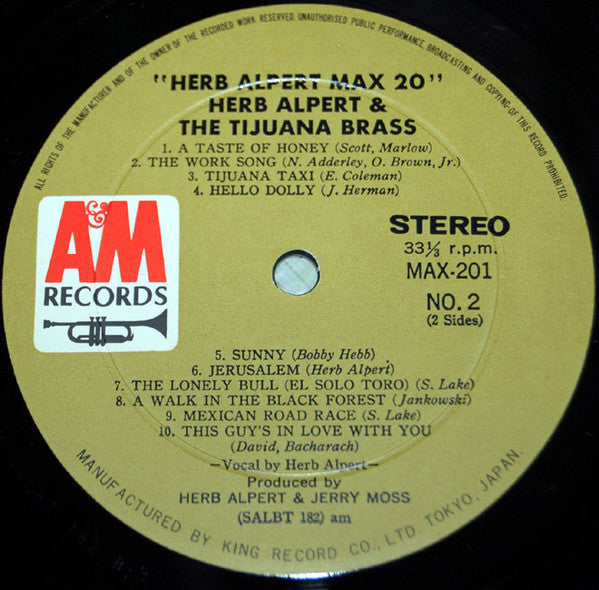 Herb Alpert & The Tijuana Brass - Max 20 (LP, Comp, Gat)