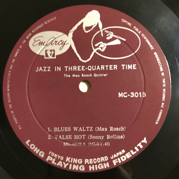 Max Roach - Jazz In 3/4 Time (LP, Album, Mono)