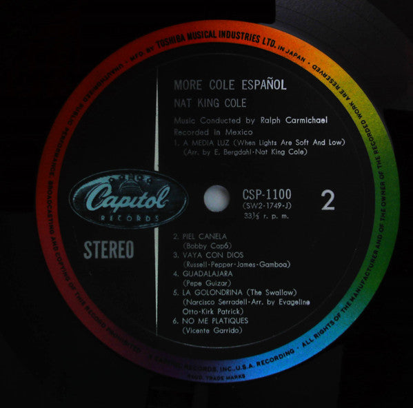 Nat King Cole - More Cole Español (LP, Album, Red)