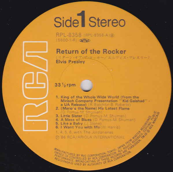 Elvis Presley - Return Of The Rocker (LP, Comp, RM)