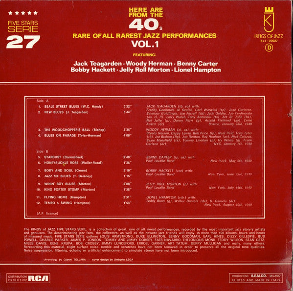 Various - Here Are From The 40's Rare Of All Rarest Jazz Performanc...