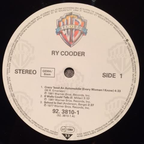 Ry Cooder - Live (LP, MiniAlbum)