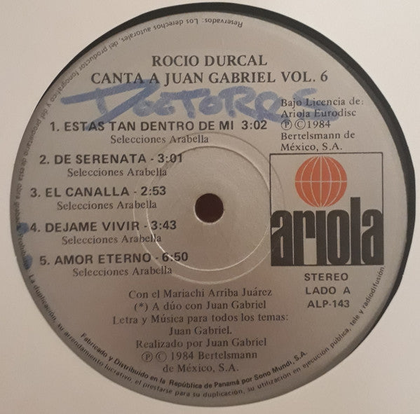 Rocío Dúrcal - Canta a Juan Gabriel Volumen 6 (LP, Album)