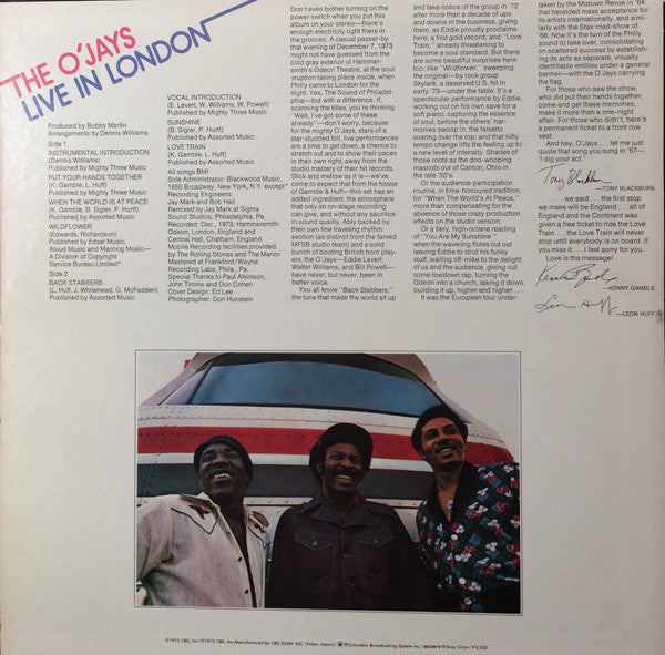 The O'Jays - The O'Jays Live In London (LP, Album)