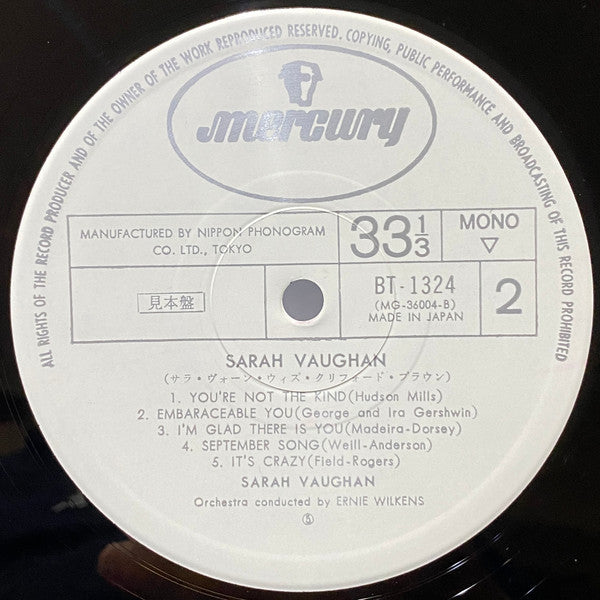 Sarah Vaughan - Sarah Vaughan (LP, Mono, Promo)