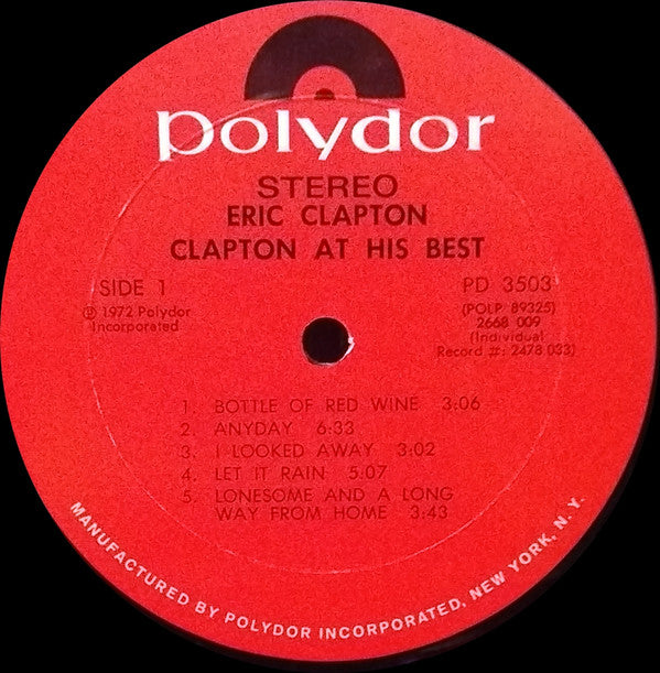 Eric Clapton - At His Best (2xLP, Comp, Mon)